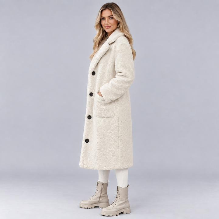 Women's Lined Faux Fur Jacket with Button Front