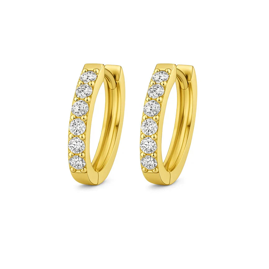 Pavé Huggie Ohrringe | Gold
