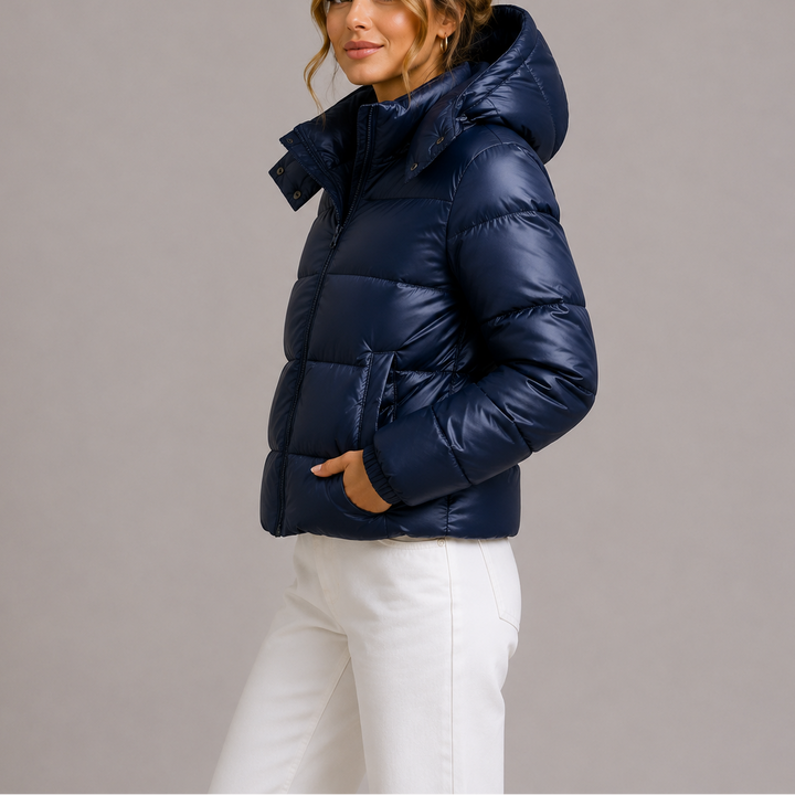 Women's Hooded Quilted Puffer Jacket, Lightweight Winter Coat