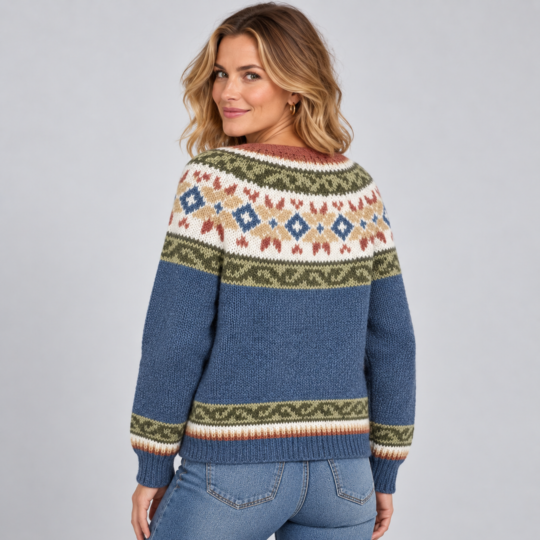 Women's Fair Isle Cardigan with Button Front