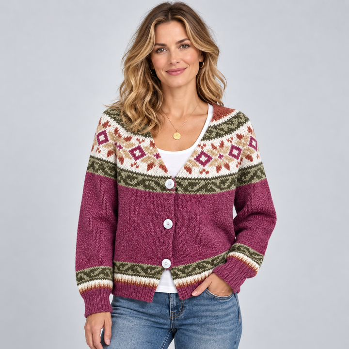 Women's Fair Isle Cardigan with Button Front