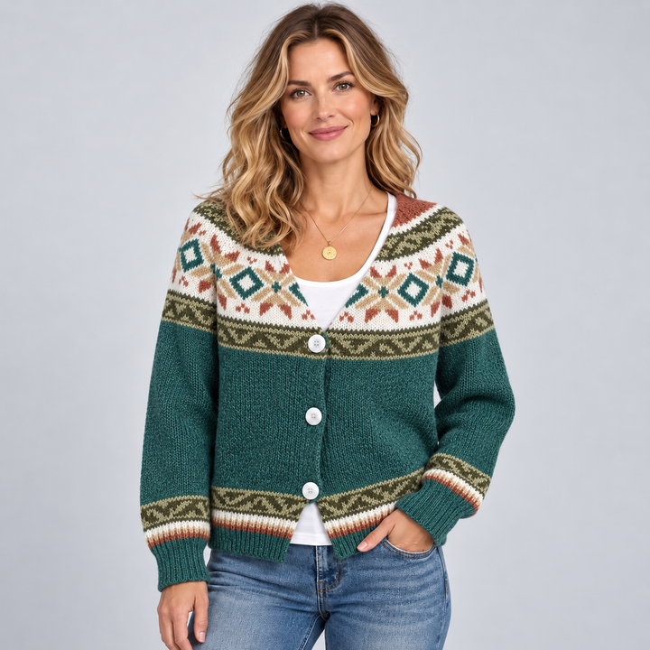 Women's Fair Isle Cardigan with Button Front