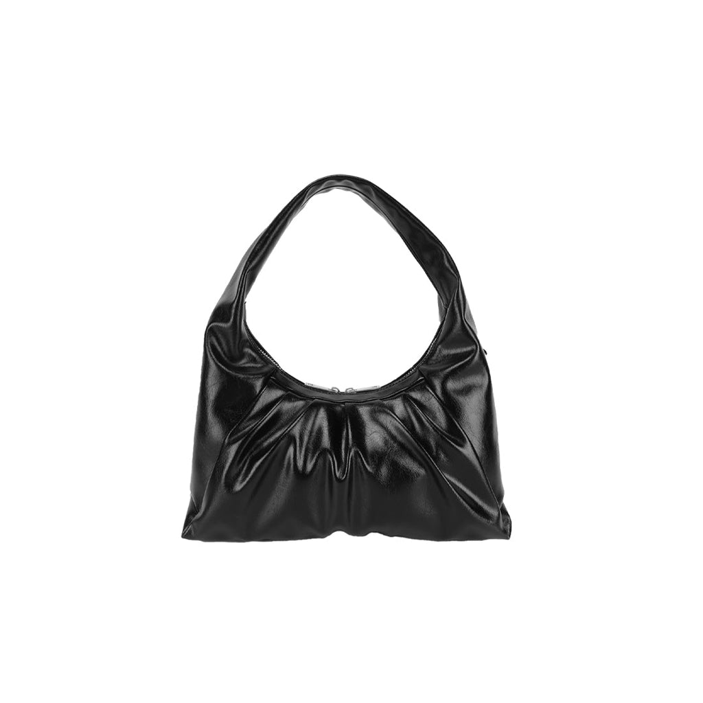 Demi | Halbmondförmige Hobo-Tasche (schwarz)