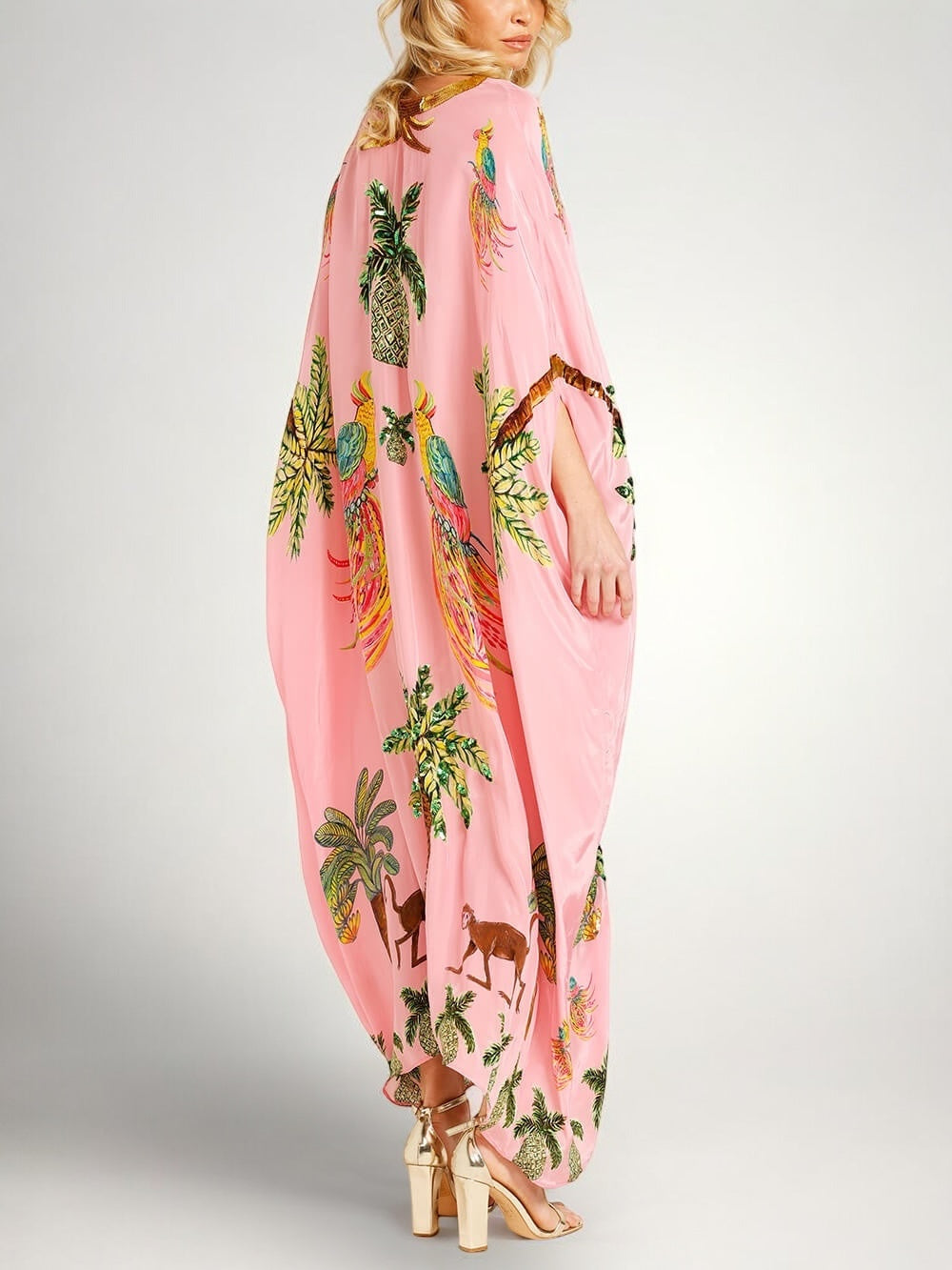 Relaxed Summer Dress with Coconut Tree Print