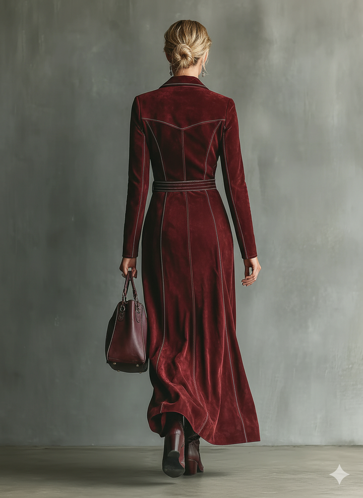 burgundy faux suede dress Wine Red Faux Suede & Leather Sleeveless Shift Dress - Women's Dresses