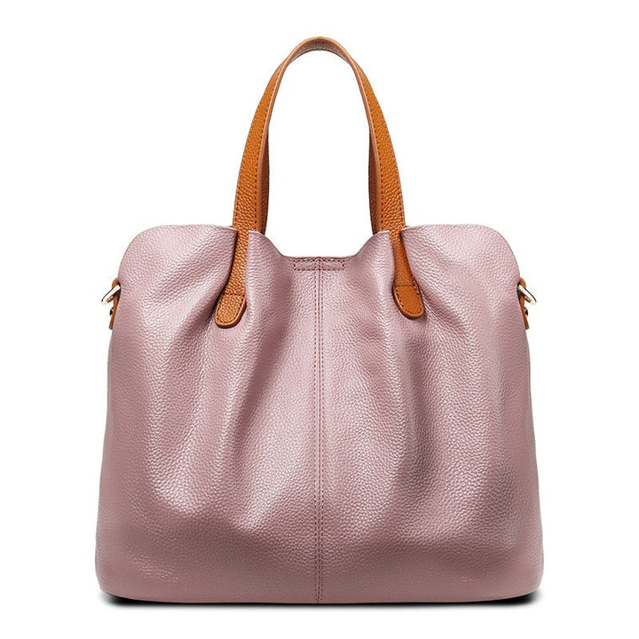 Alana | Bolsos de mano de cuero genuino Capa superior Piel de vaca Grano lichi Bolso de mujer