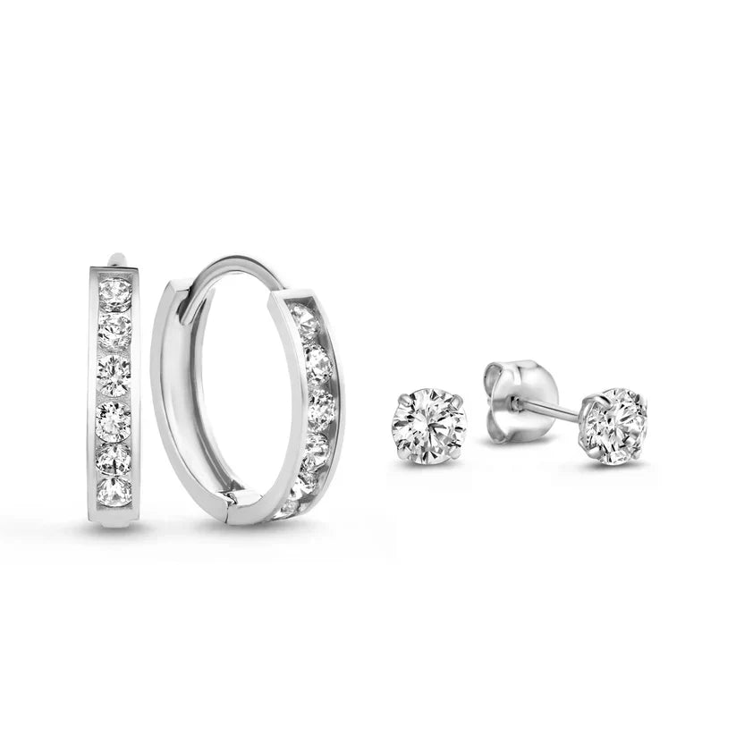 Dara Brillane Stone Ohrring-Set | Weißgold