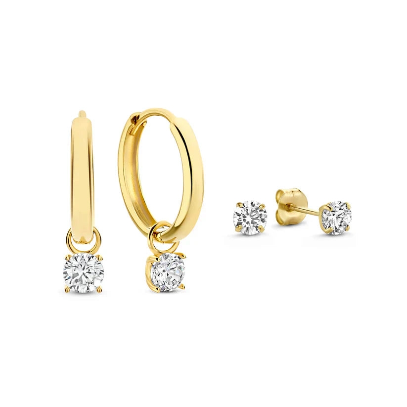 Larmes de Lune Stone Ohrring-Set | Gold