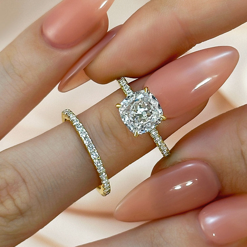Brautkissen 2-teiliges Ring-Set | Gold