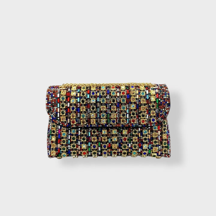 Stellina | Elegant shoulder bag with chain and colored diamonds