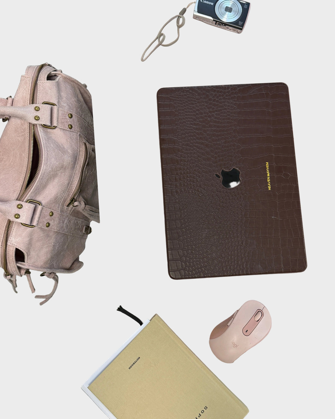 It Girl leather tote bag in vanilla pink