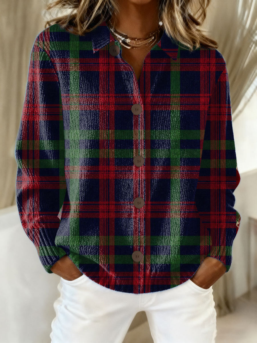 Tess – Kariertes Hoodie-Bluse