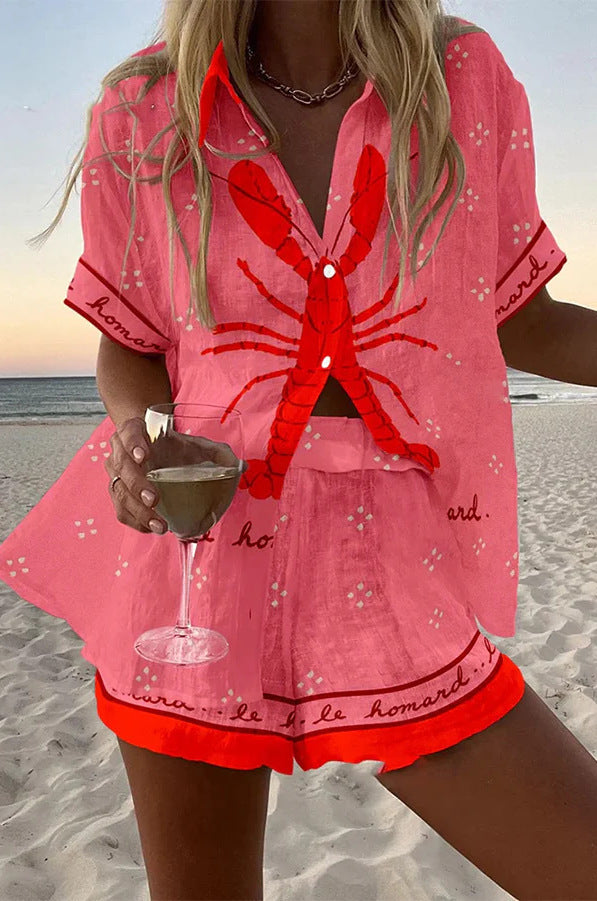 Pallina Pink Lobster Short Set