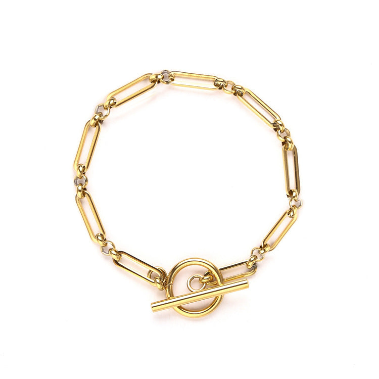 Glieder-T-Bar-Armband | Gold