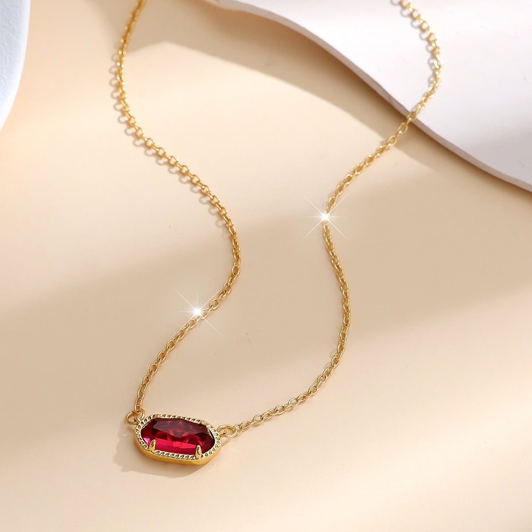 Collier Rubis Ovale Classique | Or