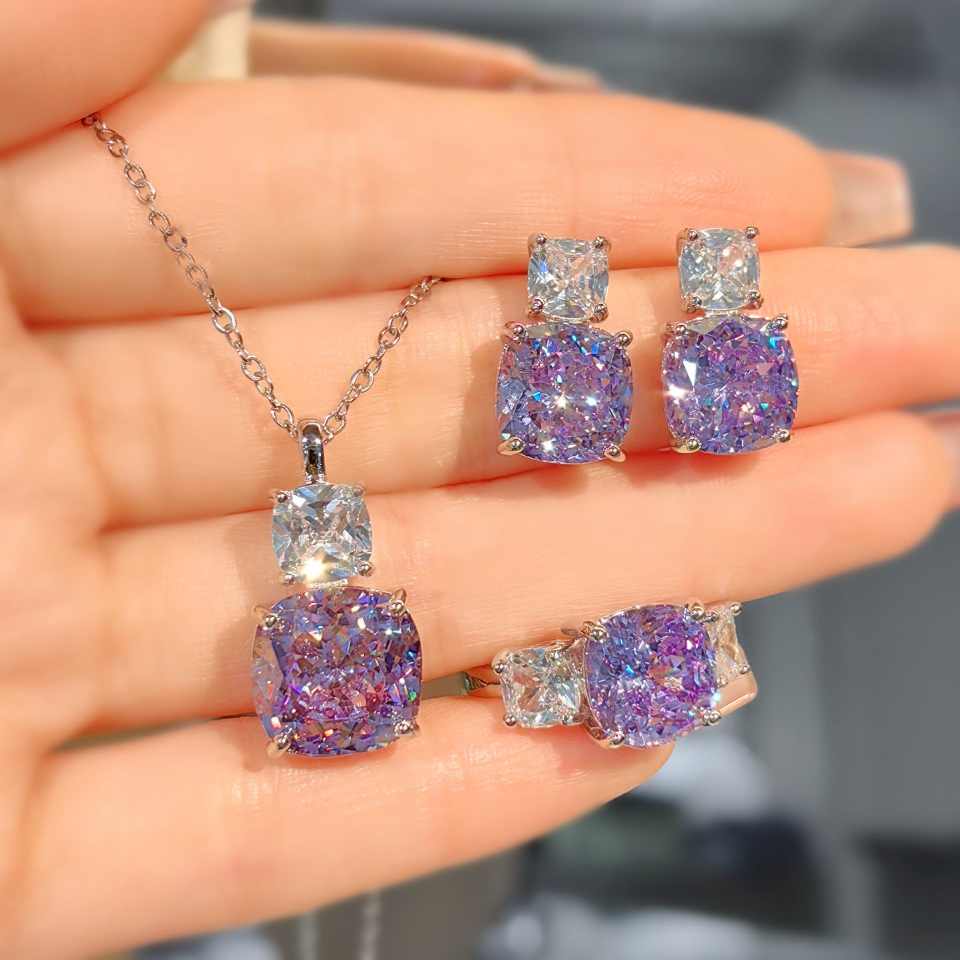 Adeline Violetta Set | Weißgold