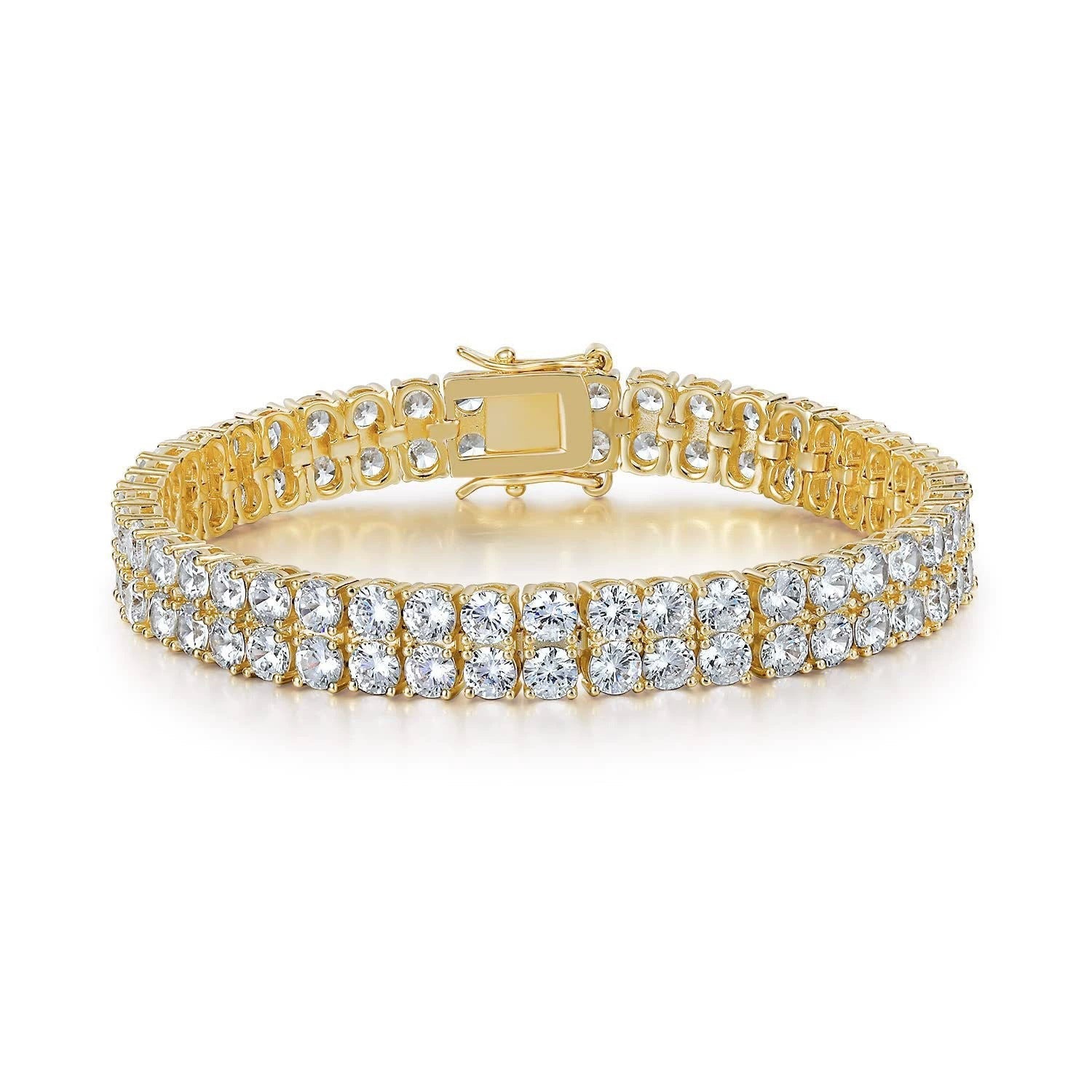 Doppelreihiges Tennisarmband | Gold
