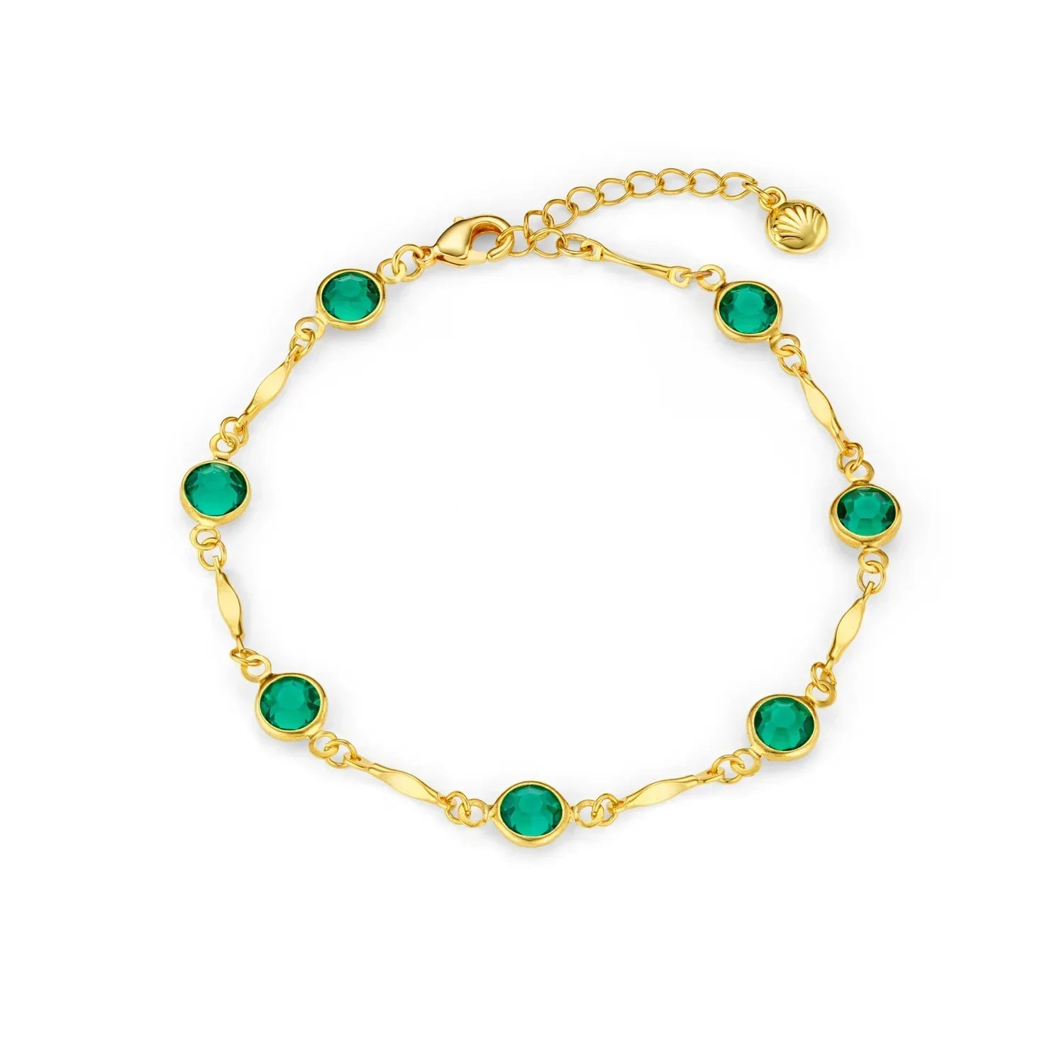 Smaragd-Gliederkettenarmband | Gold