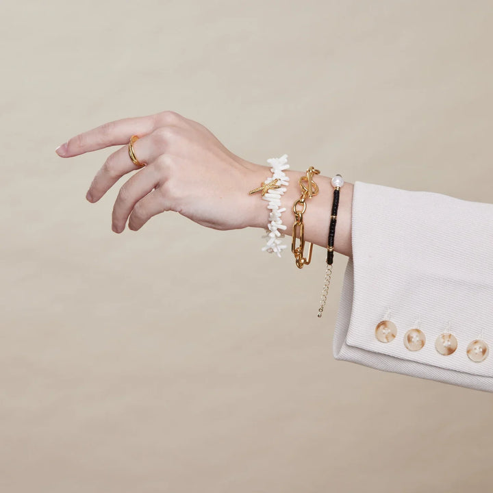 Glieder-T-Bar-Armband | Gold