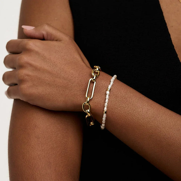 Glieder-T-Bar-Armband | Gold