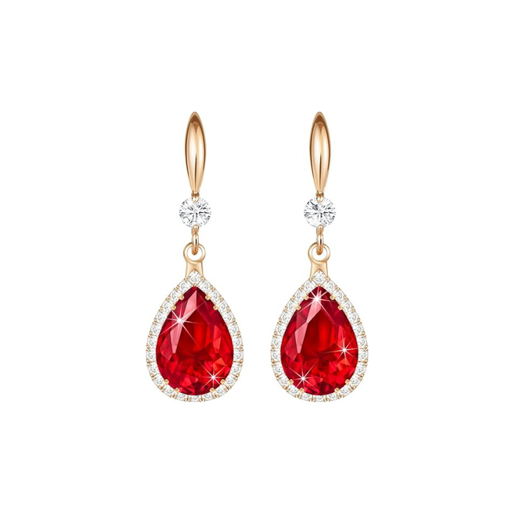 Pendientes Gota Rubí | Oro rosa