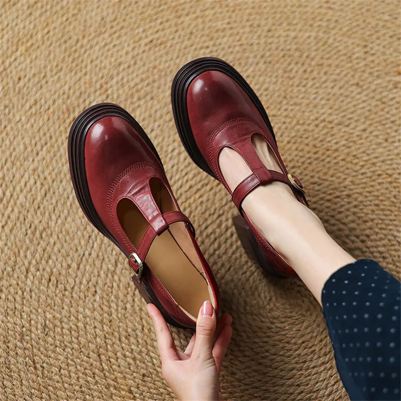 Elvana Chunky Pumps Mary Janes