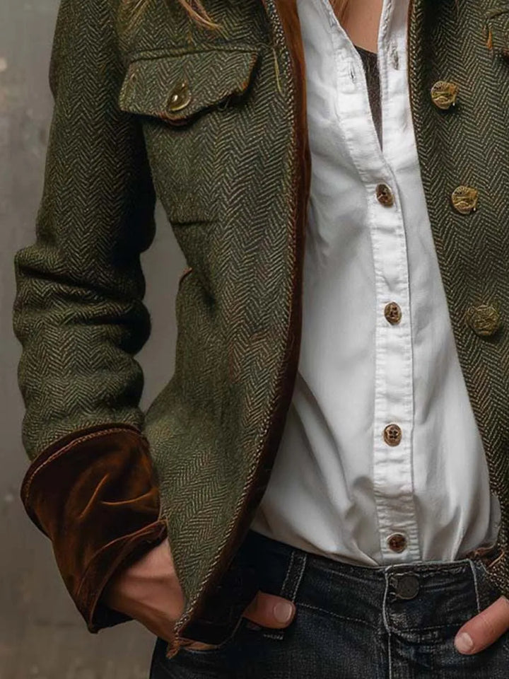 Military Jacket for Women – Army Green Stand Collar Utility Jacket with Pockets, Casual Fall Coat