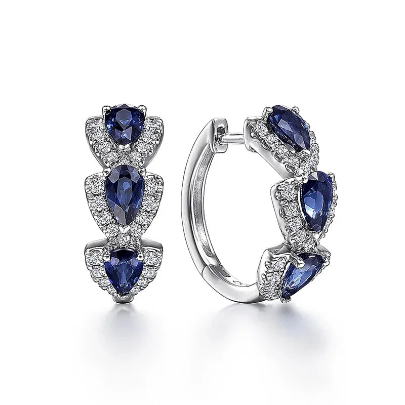 Royal Sapphire Crest Ohrringe | Weißgold