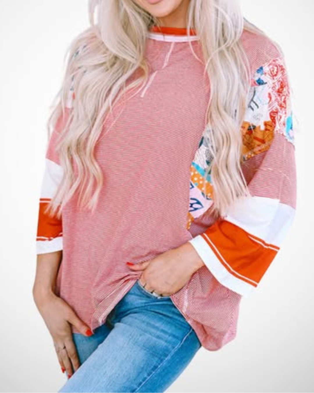 BAILEY – Leichtes Patchwork-Batwing-Top