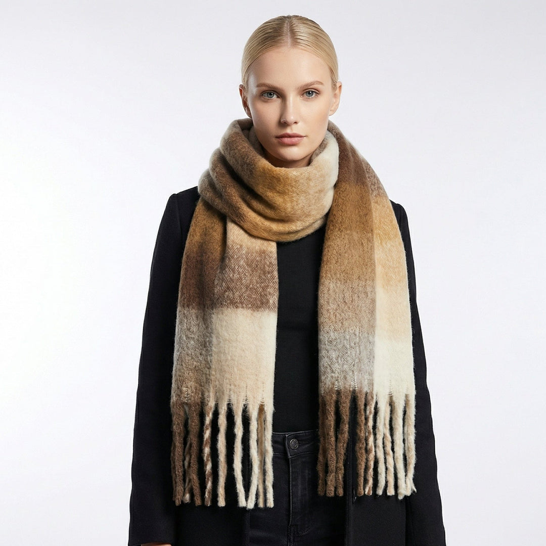 Oversized winter blanket scarf for women