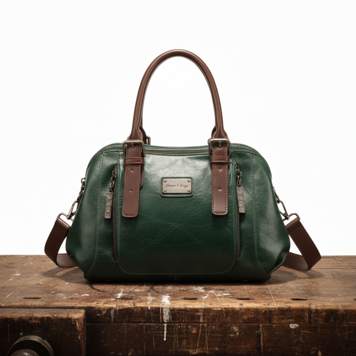 Leather Bucket Bag for Women – Elegant Shoulder Purse for Everyday in Caramel, Burgundy, Black and Green