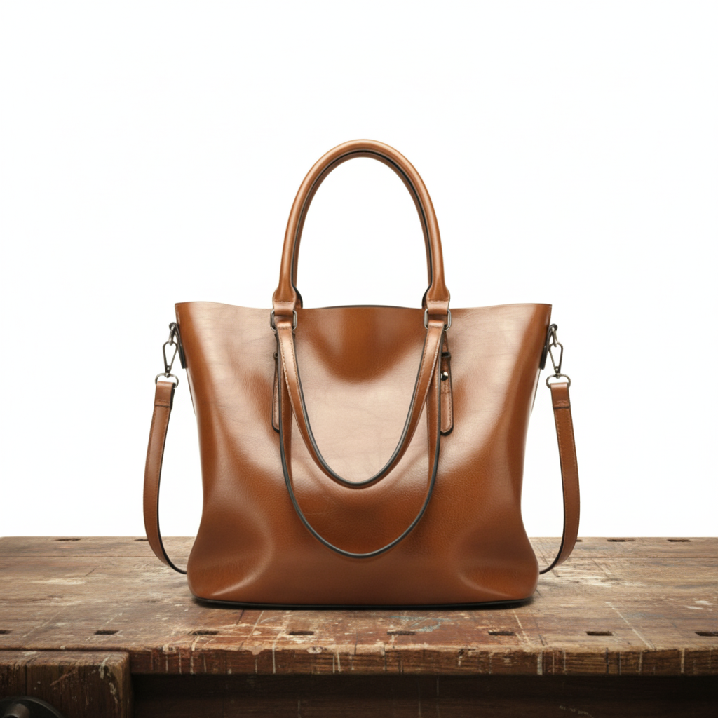 Retro leather shoulder bag for women