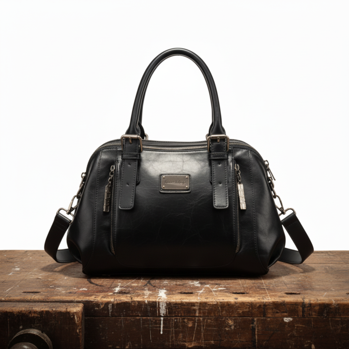 Leather Bucket Bag for Women – Elegant Shoulder Purse for Everyday in Caramel, Burgundy, Black and Green