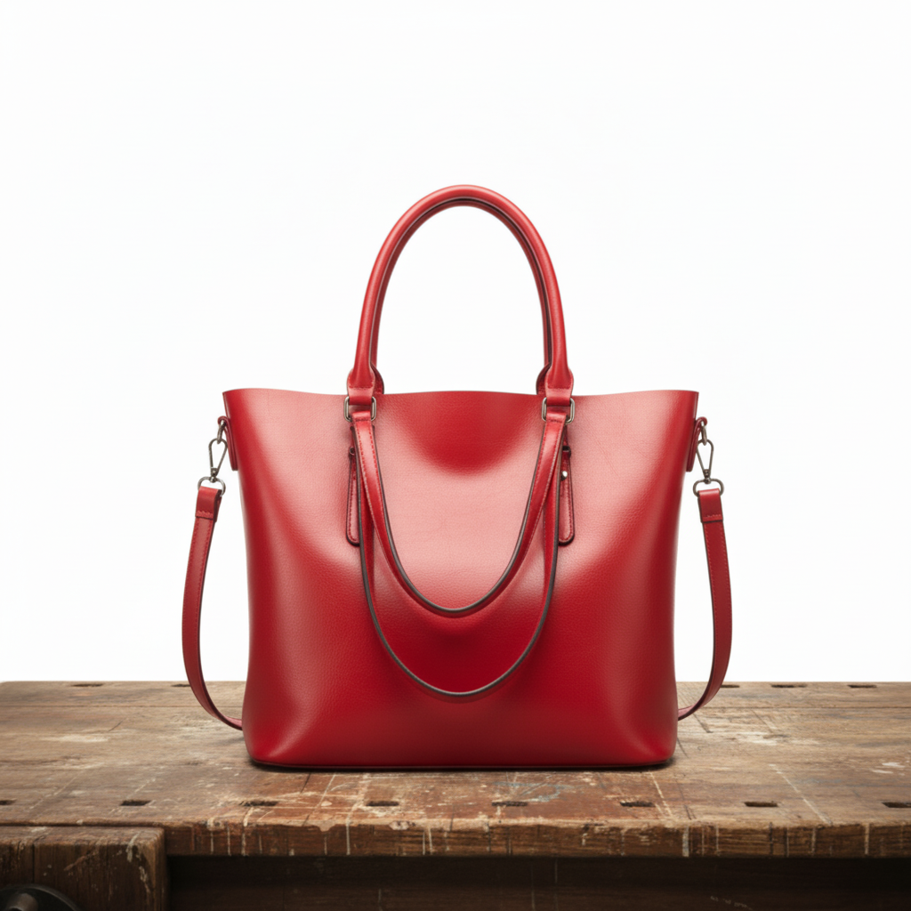 Retro Leather Shoulder Bag for Women – Vintage Style Purse with Adjustable Strap, Caramel, Black, Burgundy and Red