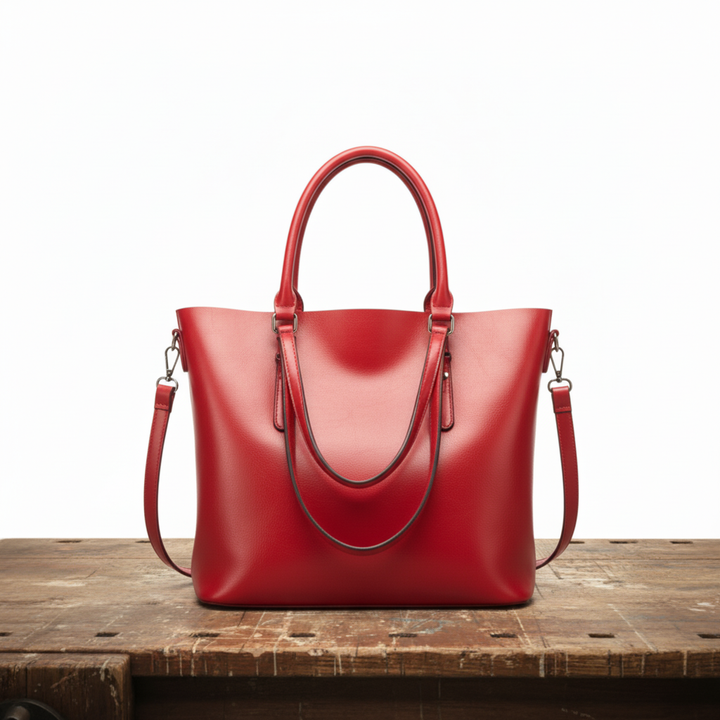Retro Leather Shoulder Bag for Women – Vintage Style Purse with Adjustable Strap, Caramel, Black, Burgundy and Red
