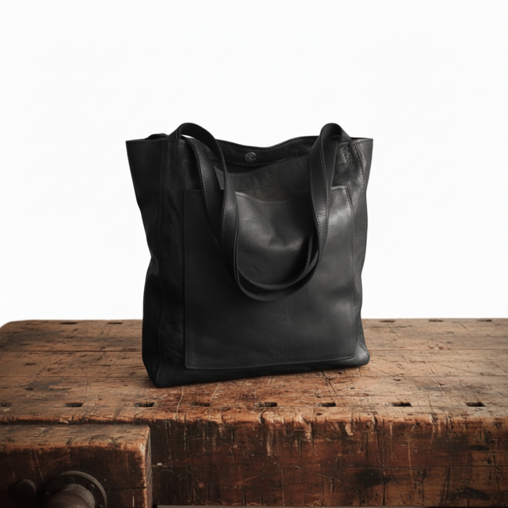 Leather Shoulder Bag for Women – Elegant Structured Handbag, Everyday Work Purse in Caramel, Dark Brown and Black