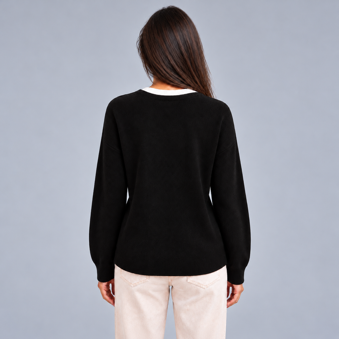 Women's Button-Front Cardigan with Layered Pleated Hem