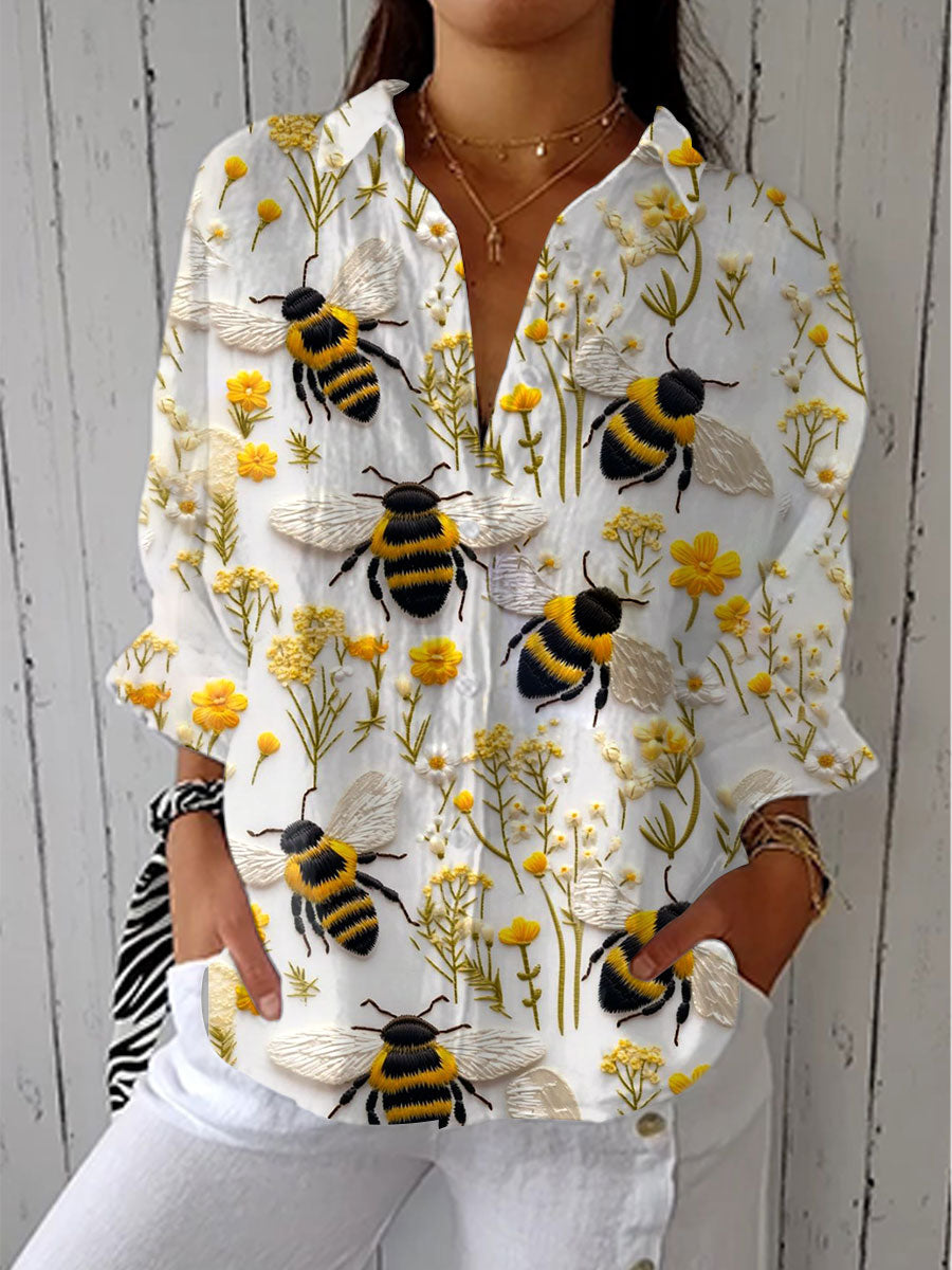 Fiorine | Goldene Bienen-Bluse