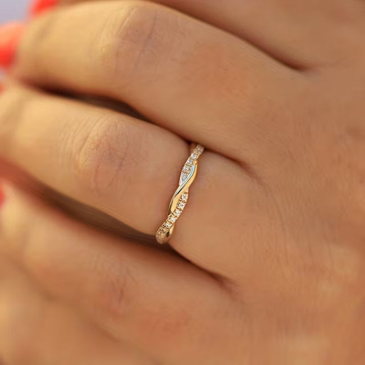 Zwei-Stil-Akzent-Ring | Gold