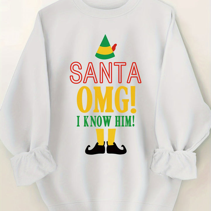 Comfortable Graphic Christmas Tacky Sweater for Women with Crew Neck Long Sleeve Oversized Pullover Style