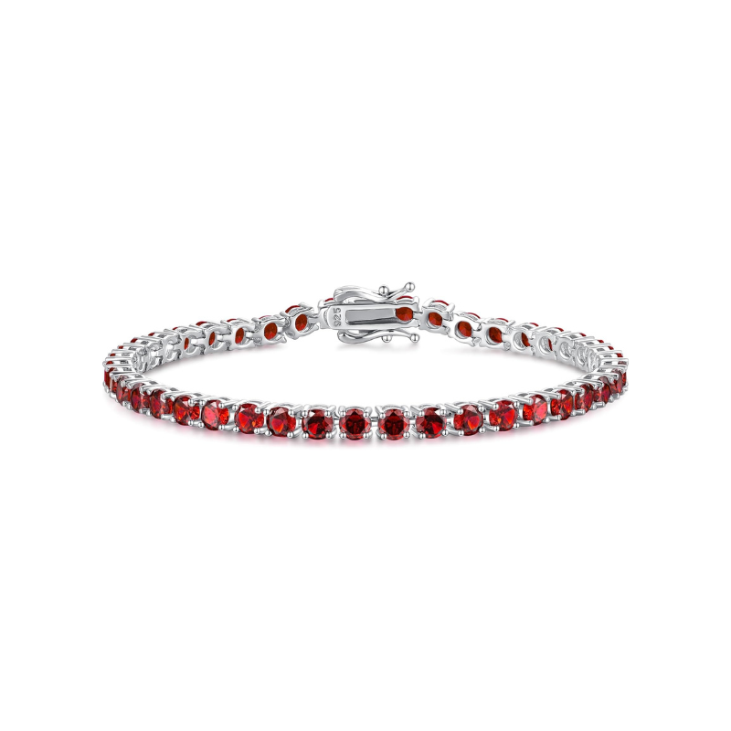 Rubin Tennisarmband | Weißgold