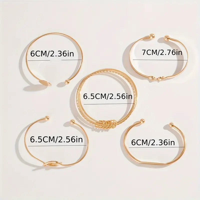 Set de pulseras nudo de elegancia | Oro