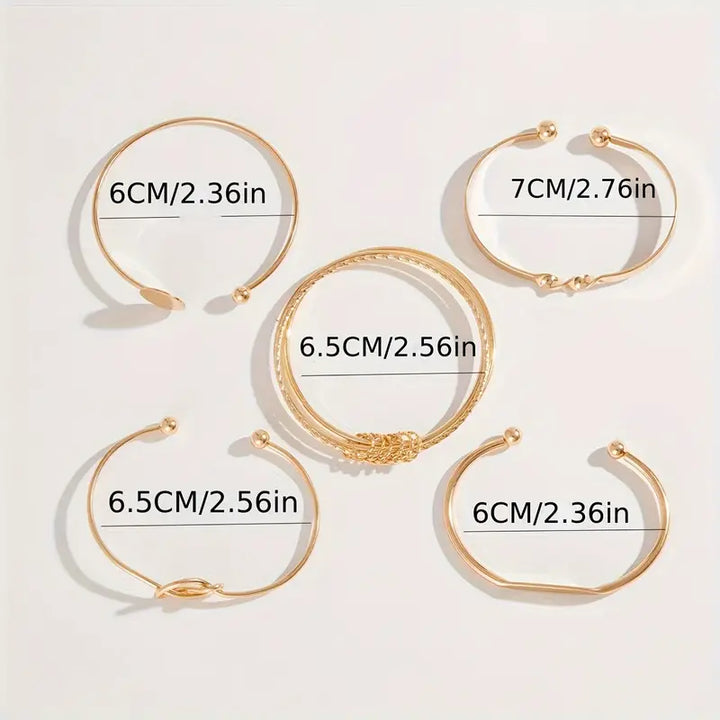 Set de pulseras nudo de elegancia | Oro