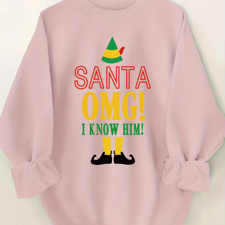 Comfortable Graphic Christmas Tacky Sweater for Women with Crew Neck Long Sleeve Oversized Pullover Style