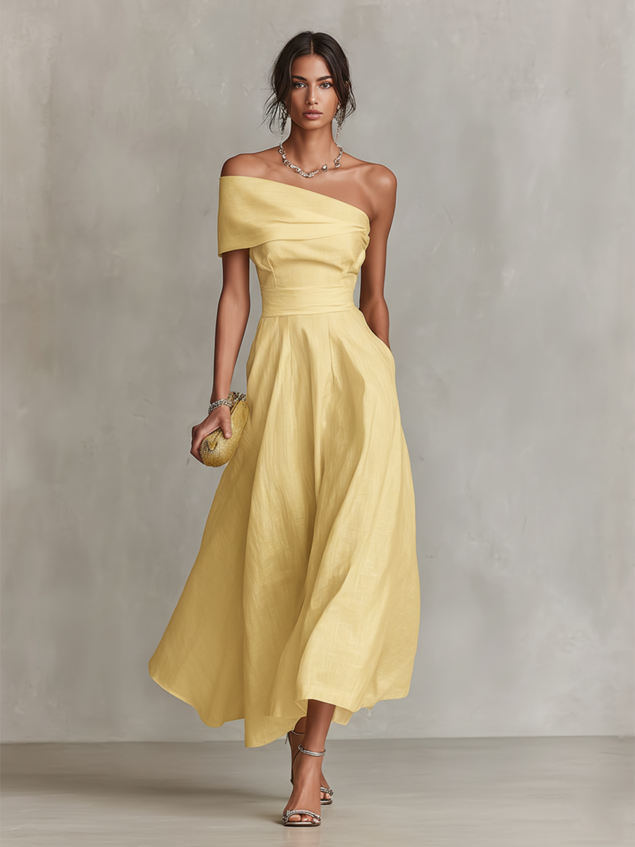 silk linen style dresses Natural Journey Linen Maxi Dress