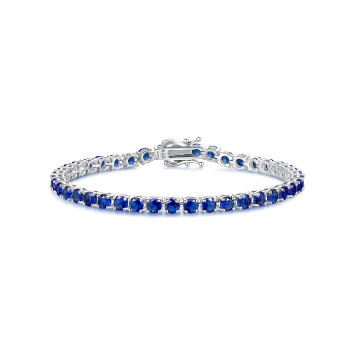 Náramek Sapphire Tennis | bílé zlato