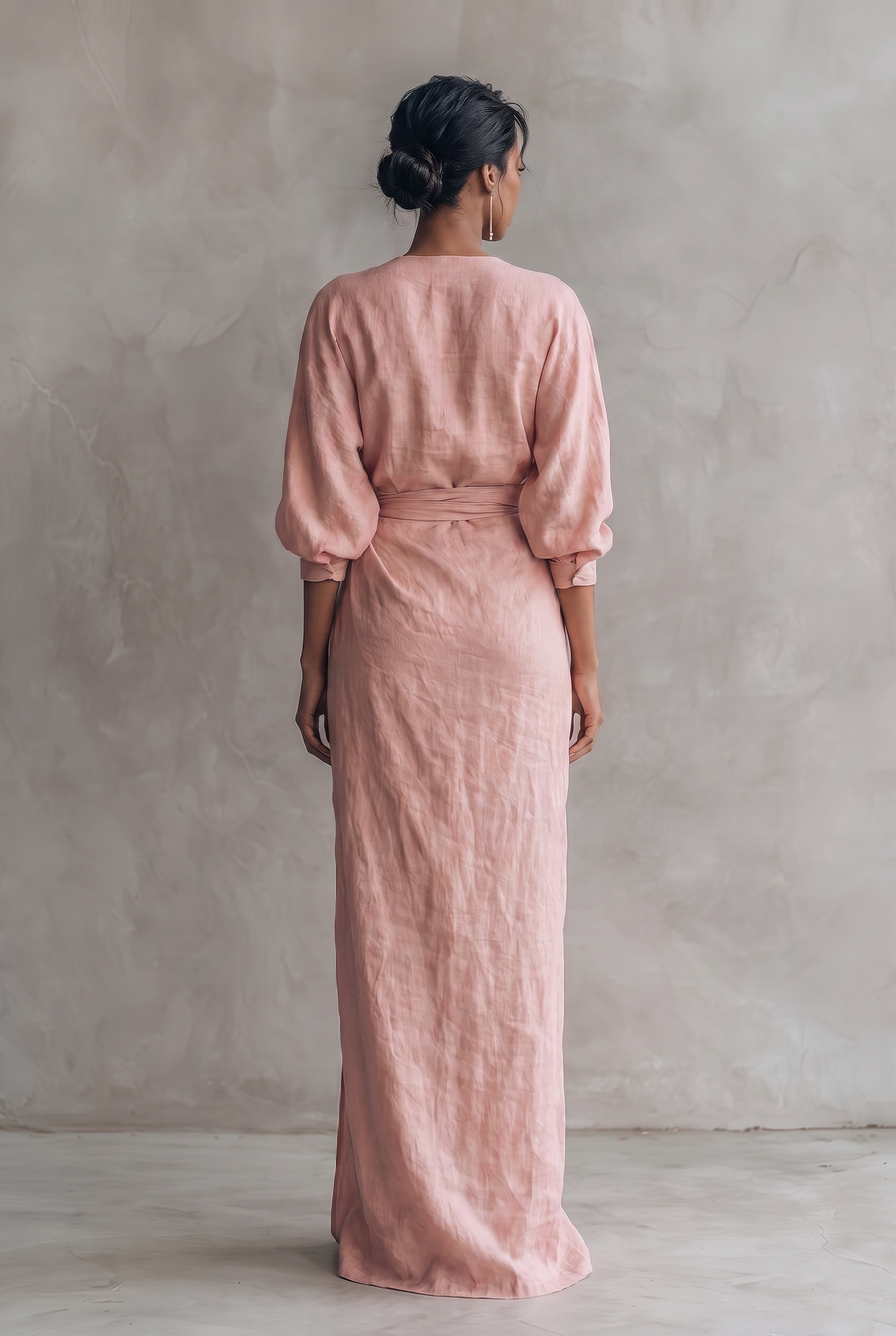 Bootstrap File Icons Linen Blend V-Neck Maxi Dress in Pink, Brown and Black – Mercer & Bloom