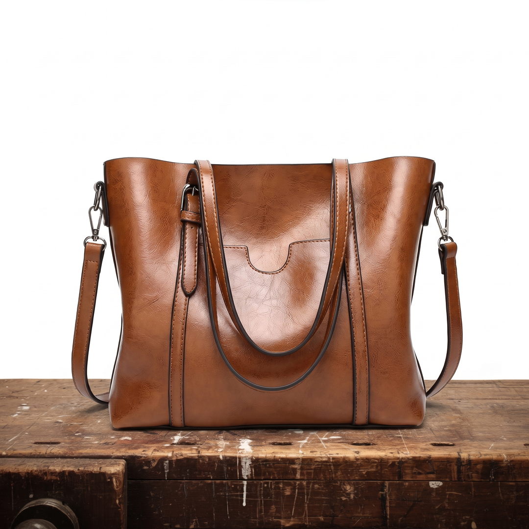 Sleek leather shoulder bag for women