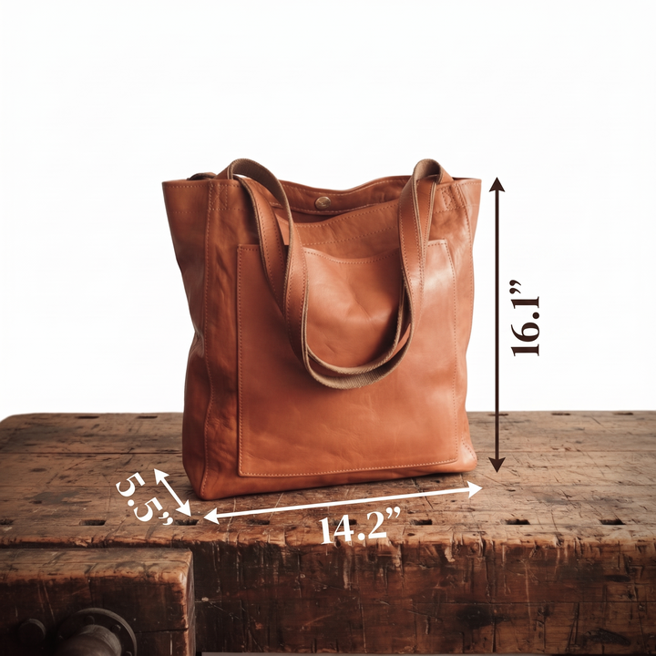 Leather Shoulder Bag for Women – Elegant Structured Handbag, Everyday Work Purse in Caramel, Dark Brown and Black