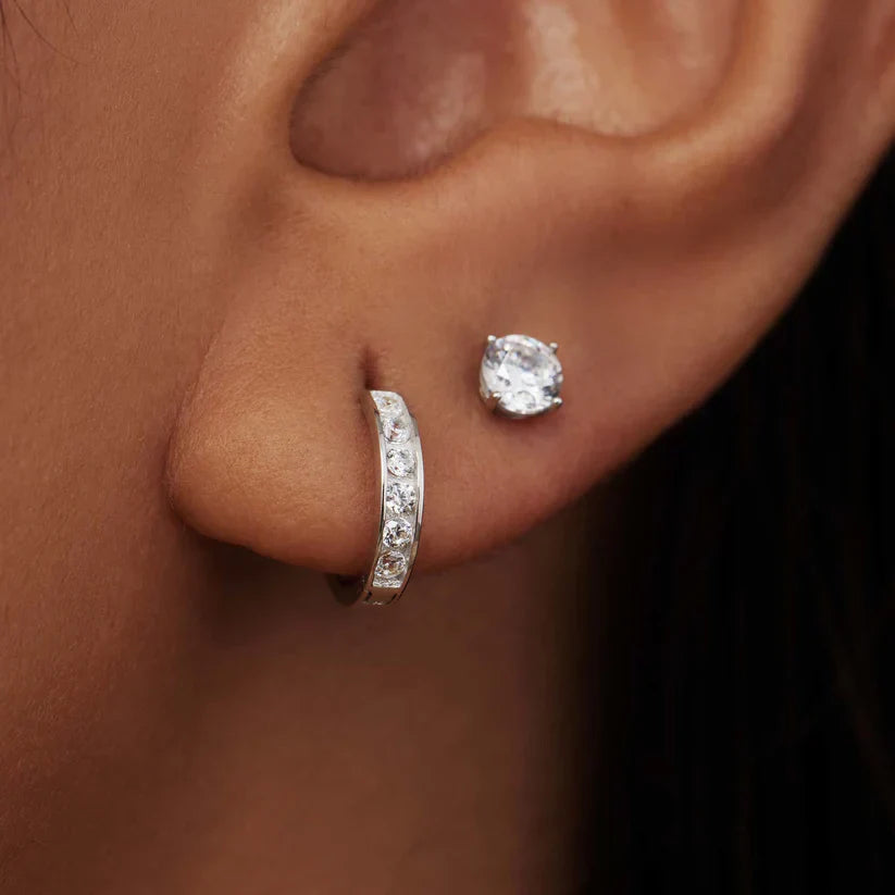 Dara Brillane Set de Pendientes de Piedra | Oro Blanco